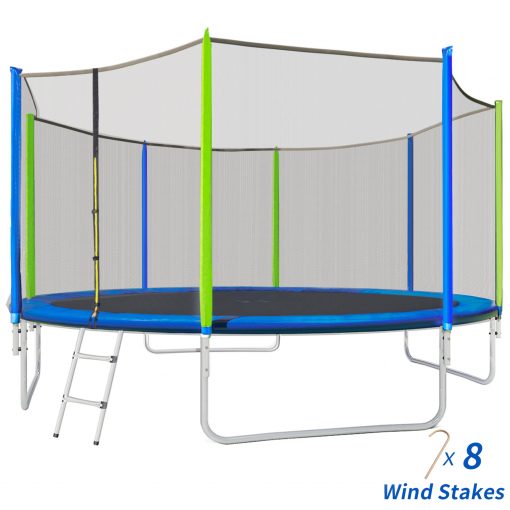 14FT Trampoline for Kids with Safety Enclosure Net