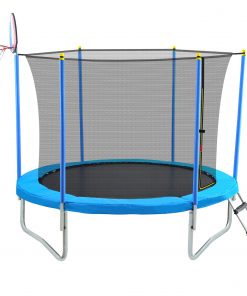 8FT Trampoline For Kids With Safety Enclosure Net, Basketball Hoop And Ladder
