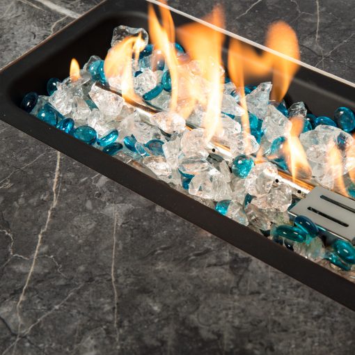 32” Rectangular Rattan Fire Pit Table
