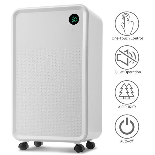 3,000 Sq. Ft. Dehumidifier with 2L Water Tank, Auto or Manual Drain, 30 Pint Dehumidifier for Medium to Large Rooms and Basements