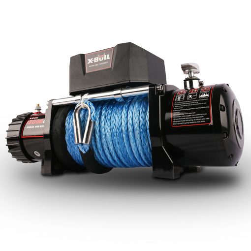 X-Bull 12v 13000lbs Electric Winch, Blue Synthetic Rope