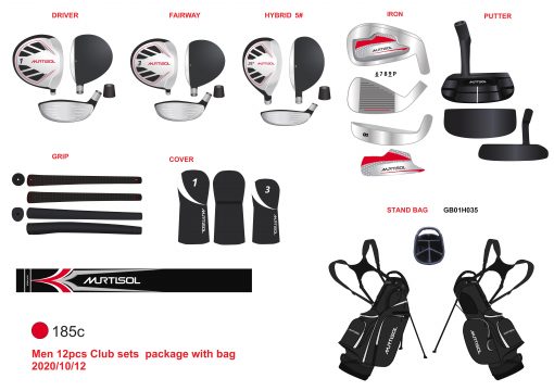 Murtisol 12-Piece Golf Club Set For Men, Black/Red