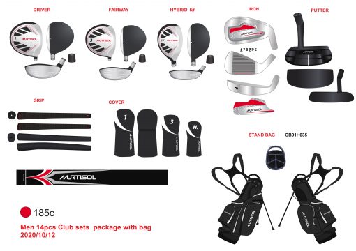 Murtisol 14-Piece Golf Club Set For Men, Black/Red