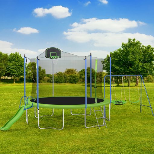 12FT Trampoline With Swing And Landder-Metal