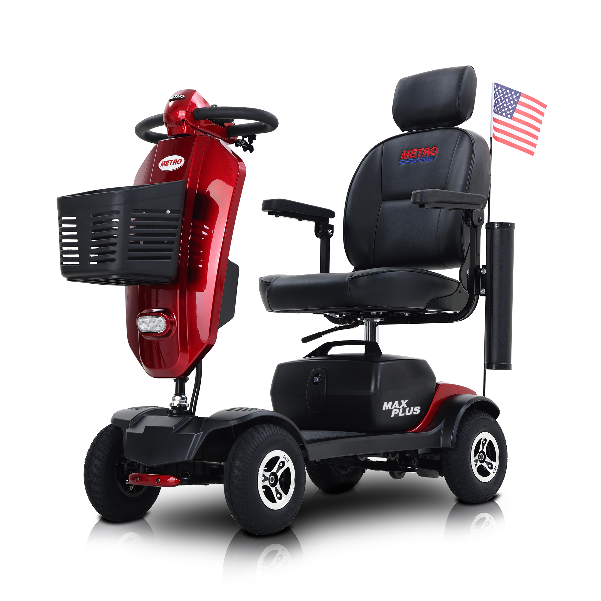 MetroMobility USA Max Plus 4 Wheels Outdoor Compact Mobility Scooter