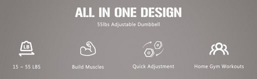 55lb Single Dumbbell with Anti-Slip Handle