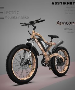 AOSTIRMOTOR 26" S18-1500W Electric Bike Fat Tire 48V 15AH Removable Lithium Battery for Adults