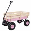 Outdoor All Terrain Wagon Cart with Wood Railing Air Tires