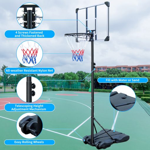 Portable Basketball Hoop Stand W/wheels