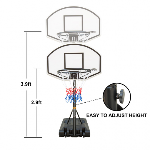 Height-adjustable Basketball System Goal Stand For Kids