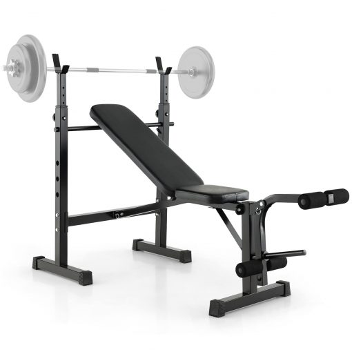 Olympic Weight Bench Press Set With Squat Rack