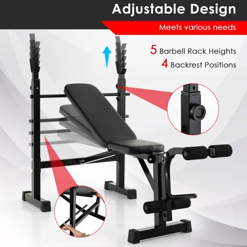Olympic Weight Bench Press Set With Squat Rack