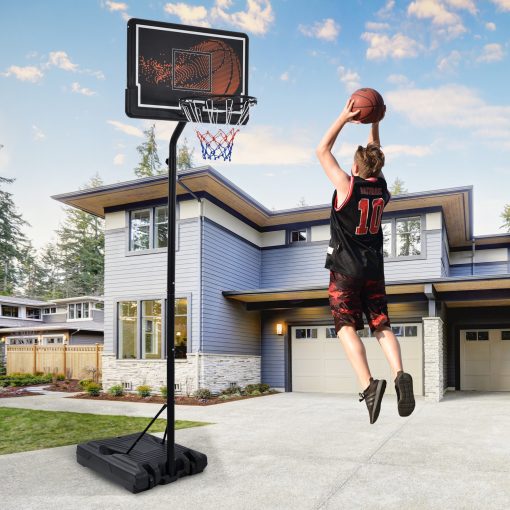 Outdoor Basketball System With 8.5-10ft Height Adjustment