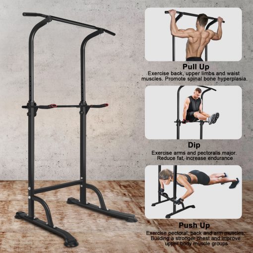 Power Tower Workout Dip Station Pull Up Bar