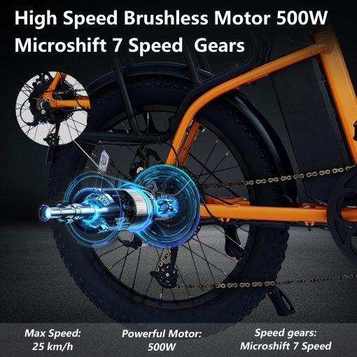 7-Speed 20" Fat Tire Foldable Electric Bike