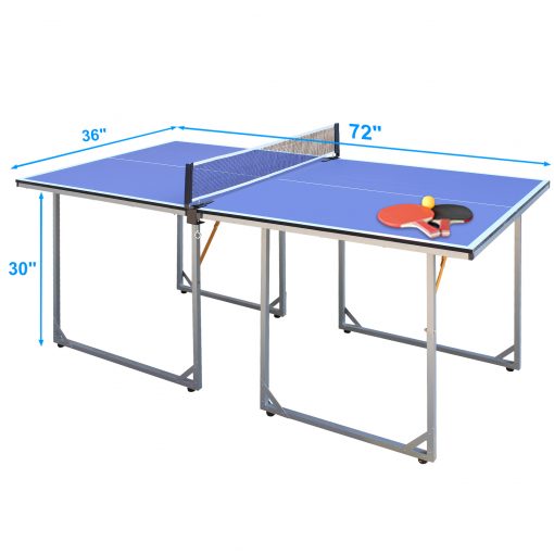 Foldable & Portable 8FT Mid-Size Table Tennis Table
