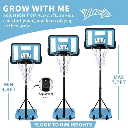 Outdoor Height Adjustable 7.5 to 10ft Basketball Hoop