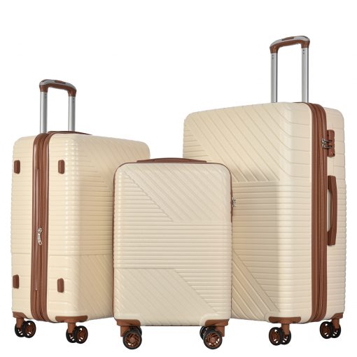 3 Piece Double Spinner 8 Wheels Suitcase