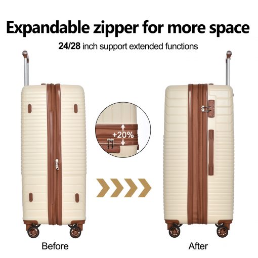 3 Piece Double Spinner 8 Wheels Suitcase