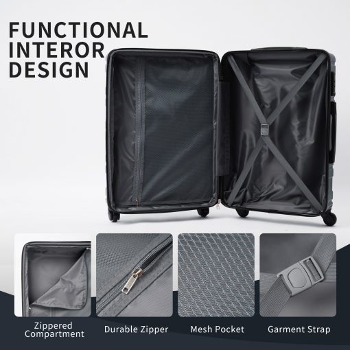 3 Pcs Spinner Suitcase With TSA Lock