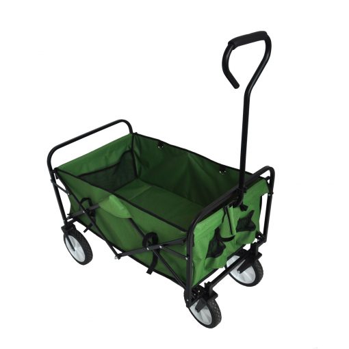 Folding Wagon Garden Shopping Beach Cart Green